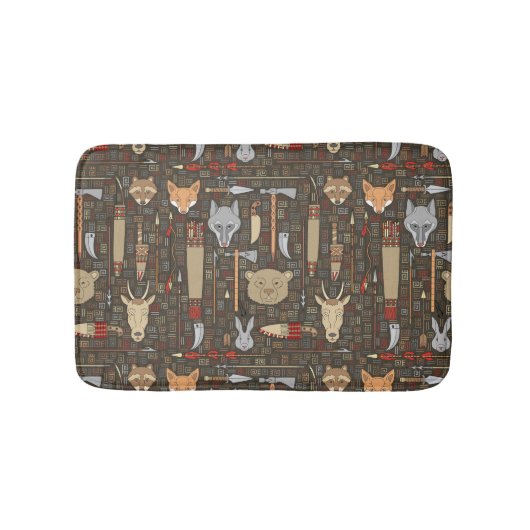 Tapis De Bain Motif ethnique de chasse (Devant)