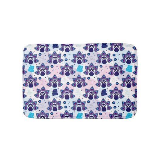 Tapis De Bain motif exotique de paon de l'Inde (Devant)