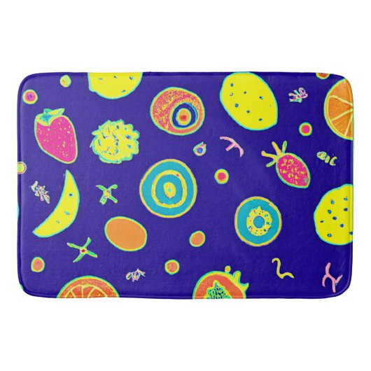 Tapis De Bain Motif expressif de l'artisanat du fruit de néon (Devant)