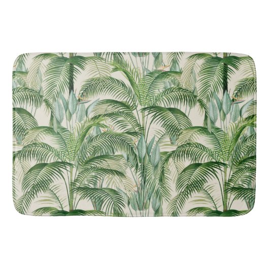 Tapis De Bain Motif Feuille de palme de feuillage tropical (Devant)