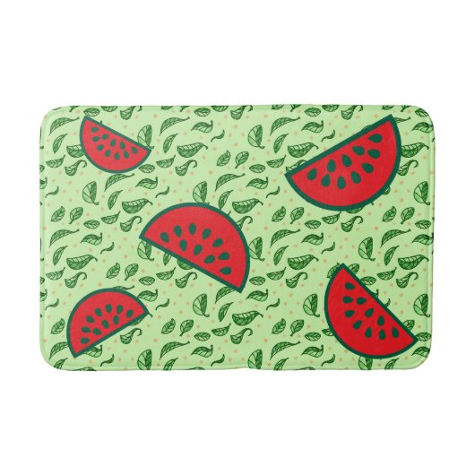 Tapis De Bain Motif feuille et pastèques (Devant)