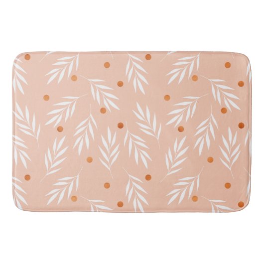 Tapis De Bain Motif Feuille moderne Apricot rose (Devant)