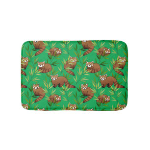 Tapis De Bain Motif Feuille Red Panda & Bamboo