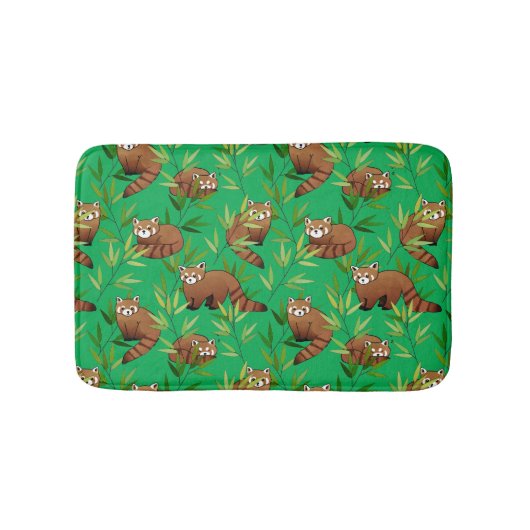 Tapis De Bain Motif Feuille Red Panda & Bamboo (Devant)