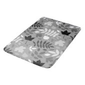 Tapis De Bain Motif Feuille tombé Monochrome sur Grey (Angle)