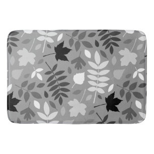 Tapis De Bain Motif Feuille tombé Monochrome sur Grey