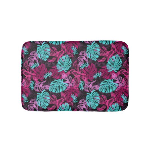 Tapis De Bain Motif Feuille Tropical coloré (Devant)