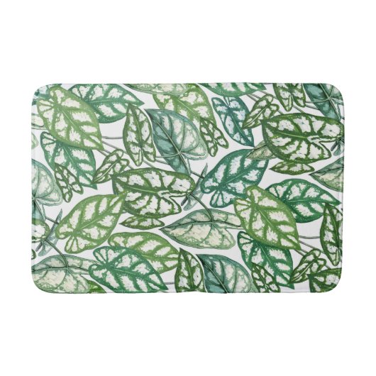 Tapis De Bain Motif Feuille vert tropical (Devant)