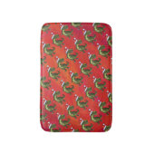 Tapis De Bain Motif Fextive TRex Dino sur rouge (Devant (Vertical))