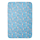 Tapis De Bain Motif flamant rose sur bleu (devant Vertical)