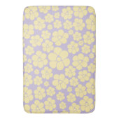 Tapis De Bain Motif Fleur - Pastel Jaune et Violet (devant Vertical)