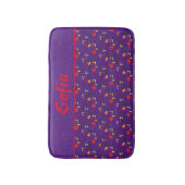 Tapis De Bain motif fleur sauvage pavot mauve natte (Devant (Vertical))