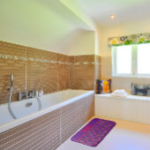 Tapis De Bain motif fleur sauvage pavot mauve natte