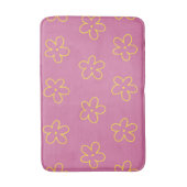Tapis De Bain Motif Fleur simple et jaune rétro (Devant (Vertical))