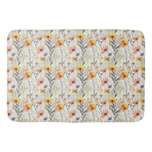 Tapis De Bain Motif Fleurs de prairie Gouache