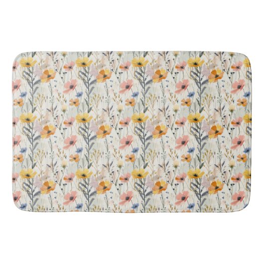 Tapis De Bain Motif Fleurs de prairie Gouache (Devant)