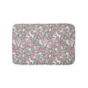 Tapis De Bain Motif floral avec les oiseaux 2 de bande dessinée