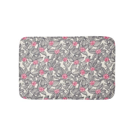 Tapis De Bain Motif floral avec les oiseaux 2 de bande dessinée (Devant)
