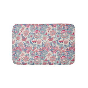 Tapis De Bain Motif floral avec l'oiseau et le papillon