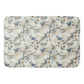 Tapis De Bain Motif floral blanc bleu aquarelle (Devant)