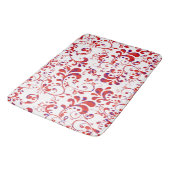Tapis De Bain Motif floral blanc rouge mou (Angle)