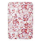 Tapis De Bain Motif floral blanc rouge mou (devant Vertical)