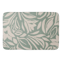 Motif floral botanique en sauge et crème