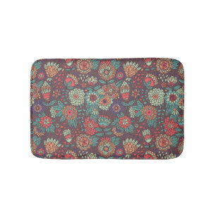 Tapis De Bain Motif floral coloré dans le style de bande