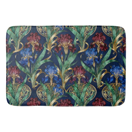 Tapis De Bain Motif floral complexe avec iris (Devant)