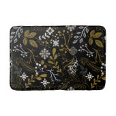 Tapis De Bain Motif floral complexe avec or et blanc (Devant)