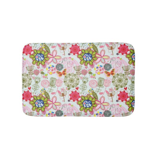 Tapis De Bain Motif floral dans le rétro style 2 (Devant)