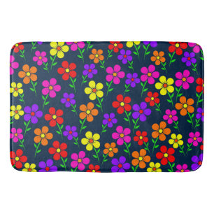 Tapis De Bain Motif floral de fleurs colorées