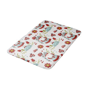 Tapis De Bain Motif floral de gnome scandinave mignon