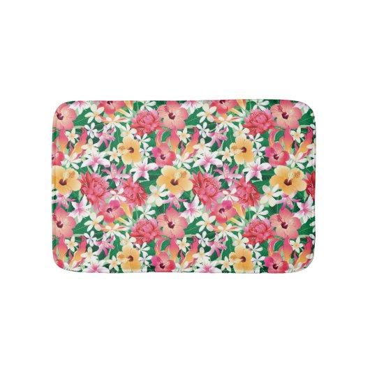 Tapis De Bain Motif floral de ketmie tropicale (Devant)