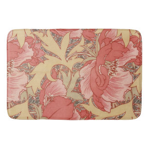 Tapis De Bain Motif floral de Nouveau d'art de pavots de William