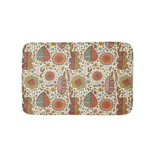 Tapis De Bain Motif floral d'été fait de feuille (Devant)