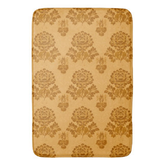 Tapis De Bain Motif floral en damas doré
