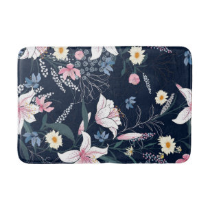 Tapis De Bain Motif floral esthétique sans couture