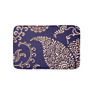 Tapis De Bain Motif floral girly vintage de henné de Paisley de