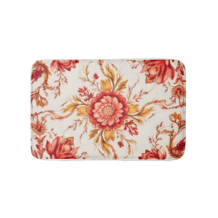 Tapis De Bain Motif floral gravé élégant vintage français