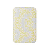 Tapis De Bain Motif floral gris jaune de damassé (Devant (Vertical))