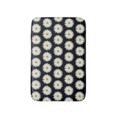 Tapis De Bain Motif floral marguerrier blanc sur noir (Devant (Vertical))
