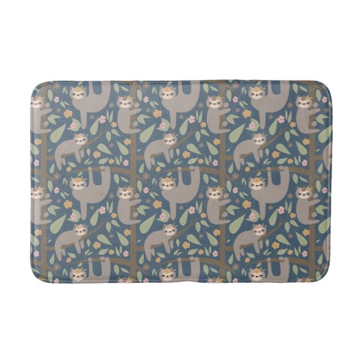 Tapis De Bain Motif floral mignon de paresse (Devant)