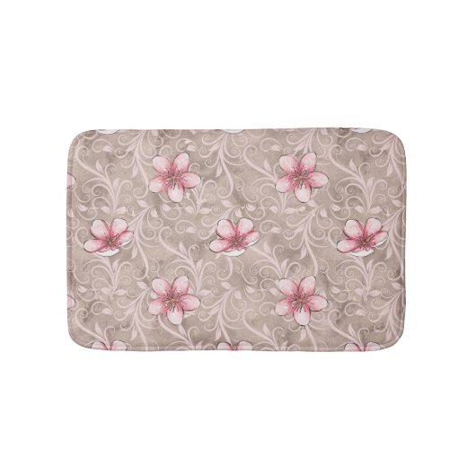 Tapis De Bain Motif floral rose (Devant)