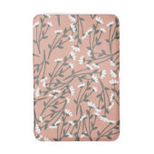 Tapis De Bain Motif floral rose blanc et vert (Devant (Vertical))