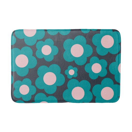 Tapis De Bain Motif floral rose pâle Preppy (Devant)
