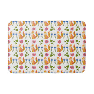 Tapis De Bain Motif floral rusé assez en pastel