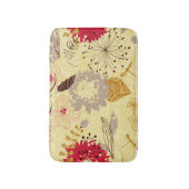 Tapis De Bain Motif Floral Rustique Rétro Beige Et Rouge (Devant (Vertical))