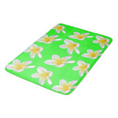 Tapis De Bain Motif Frangipani Vert Et Jaune, (Angle)
