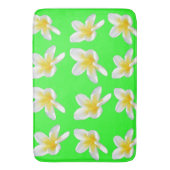 Tapis De Bain Motif Frangipani Vert Et Jaune, (devant Vertical)